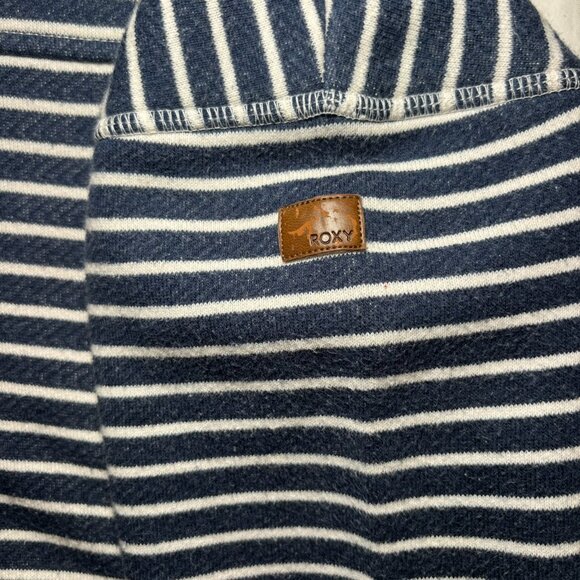 Roxy Women's Blue White Striped Pullover, Size L, Hoodie, Casual - Picture 2 of 9